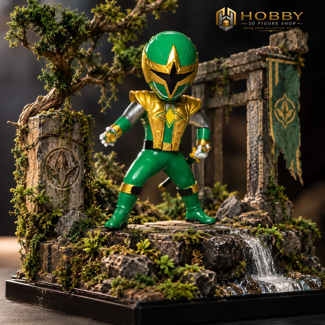 Mô hình Chibi 3D Ninja Storm - Green Samurai Ranger