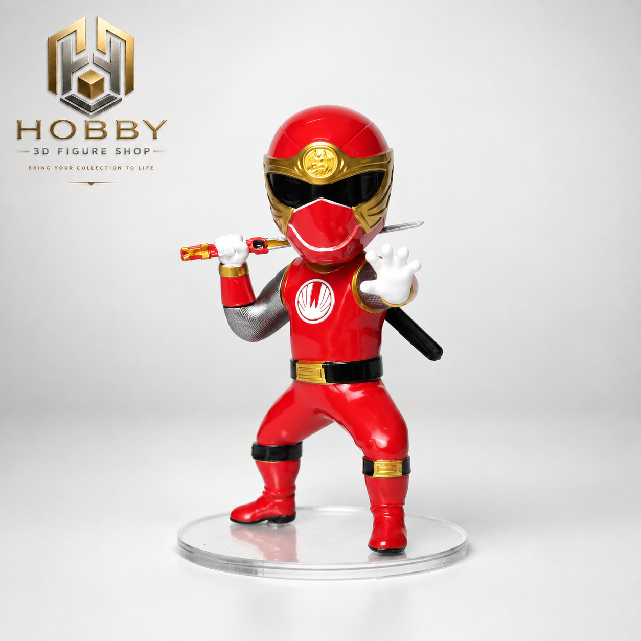 Mô hình Chibi 3D Ninja Storm - Red Wind Ranger