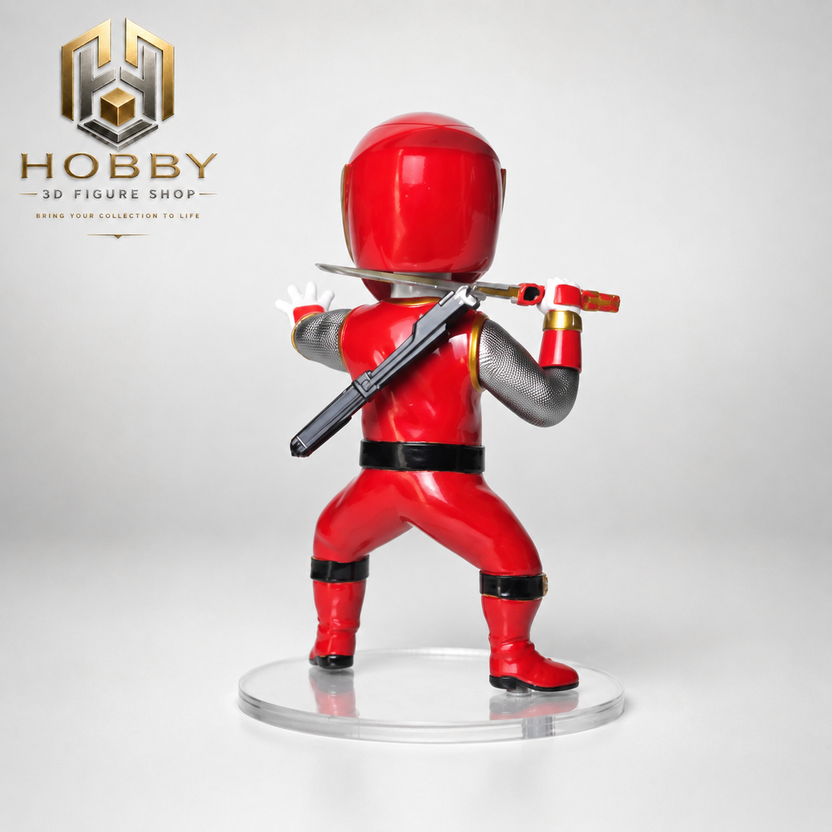 Mô hình Chibi 3D Ninja Storm - Red Wind Ranger